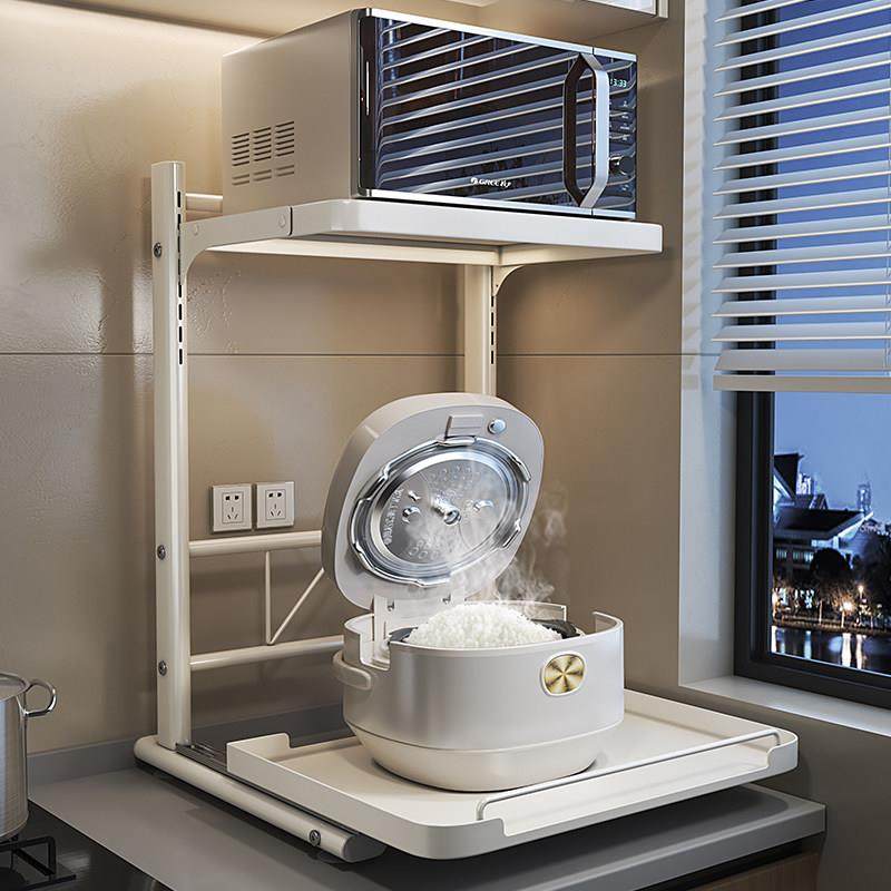 抽拉式微波炉置物架家用厨房多功能台面放烤箱电饭煲电器收纳架子,厨房/烹饪用具,微波炉置物架,淘宝优惠券,粉丝福利购,淘宝优惠卷