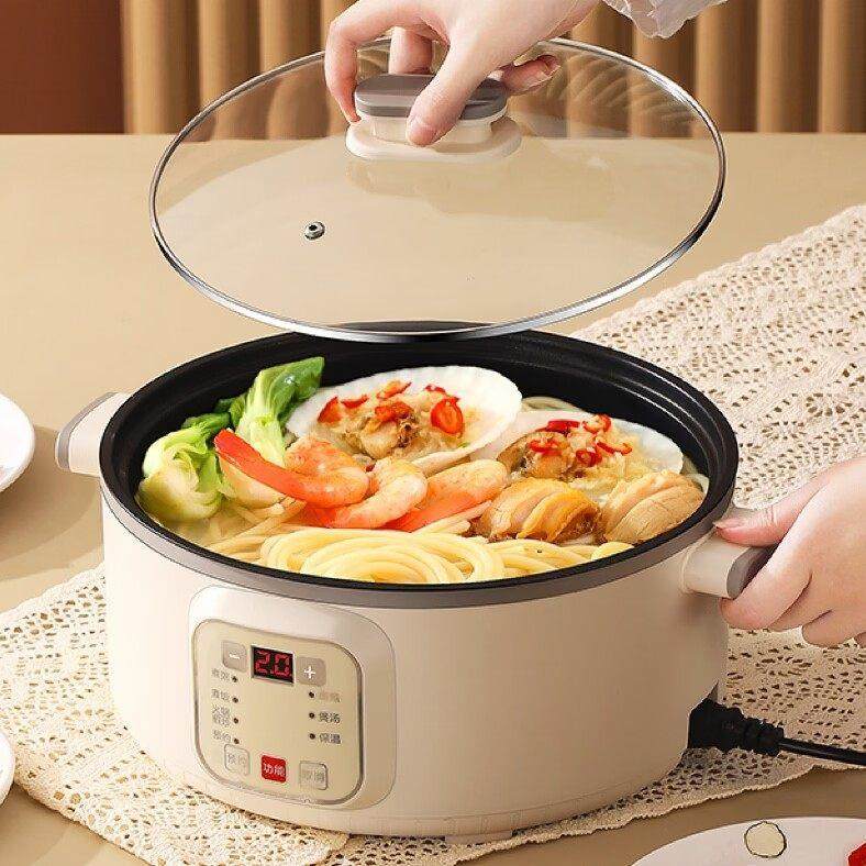 电煮锅一体锅多功能小电锅蒸煮锅宿舍电炒菜炒锅家用大容量电火锅,厨房电器,电热火锅/煎锅,淘宝优惠券,粉丝福利购,淘宝优惠卷