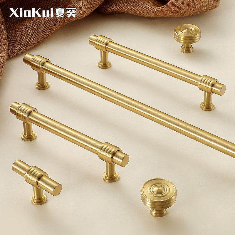 轻奢法式衣柜拉手纯铜现代简约金色抽屉单孔北欧黄全铜橱柜门把手,基础建材,小拉手,淘宝优惠券,粉丝福利购,淘宝优惠卷