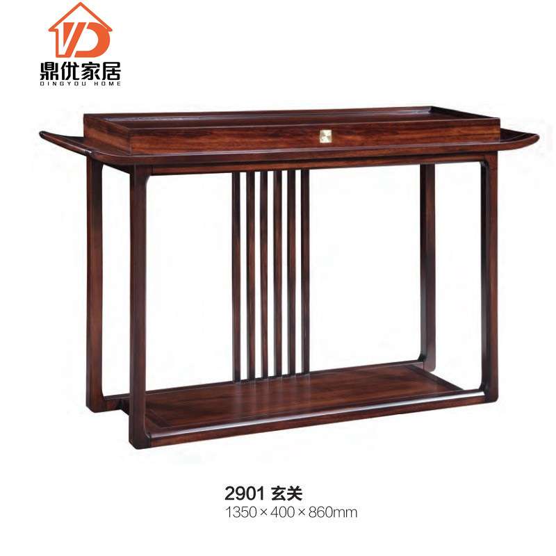 乌金木新中式玄关台门厅玄关供桌客厅现代轻奢案桌端景台玄关柜