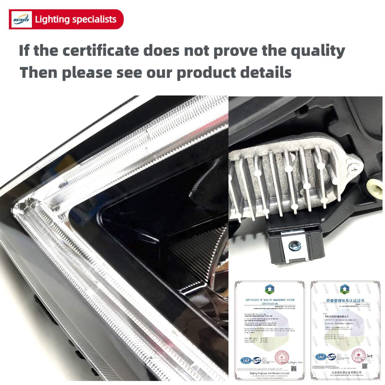 LED灯带卡车卤素前大灯总成Volv-适用进口豪沃重卡FMX500车灯配件