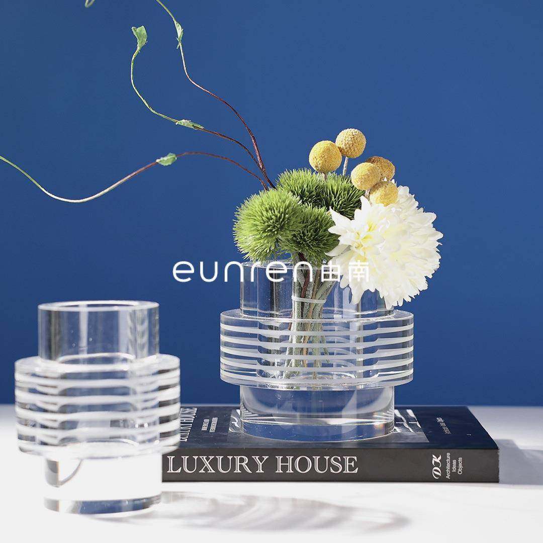 现代简约干花圆形玻璃花瓶花器摆件售楼处家居客厅餐桌软装饰品,婴童用品,其它婴童用品,淘宝优惠券,粉丝福利购,淘宝优惠卷