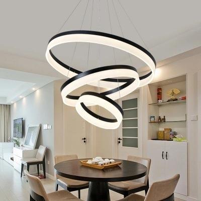 客厅吊灯现代简约轻奢圆形亚克力吊灯艺术极简高级感卧室餐厅吊灯