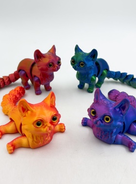 3d打印猫咪模型桌面摆件家居装饰工艺品动物摆件小礼品可活动关节