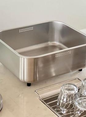 韩国制Vatya不锈钢洗菜盆防滑沥水篮水槽洗碗盆大容量韩式清洗盆