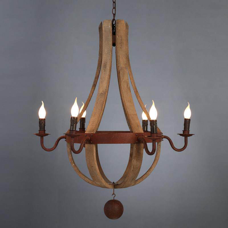 美式乡村覆古实木铁艺吊灯服装店酒吧台咖啡馆灯卧室餐厅客厅吊灯