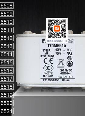 保险170M6508 6509 170M6510 6511 170M6512 6513 170M6514熔断器