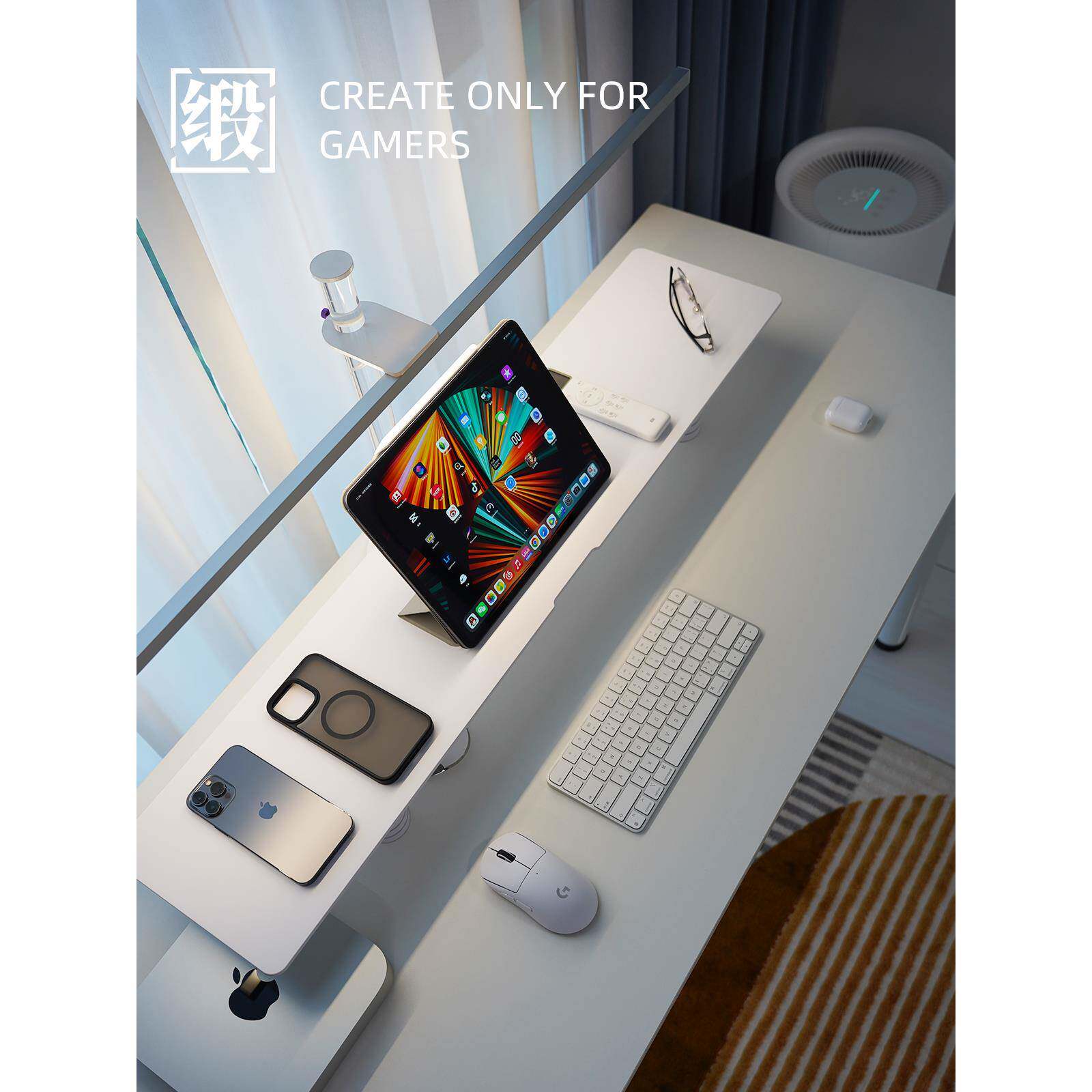 铝合金显示器增高架办公收纳简约现代金属加长桌面美学DMYIAM缎