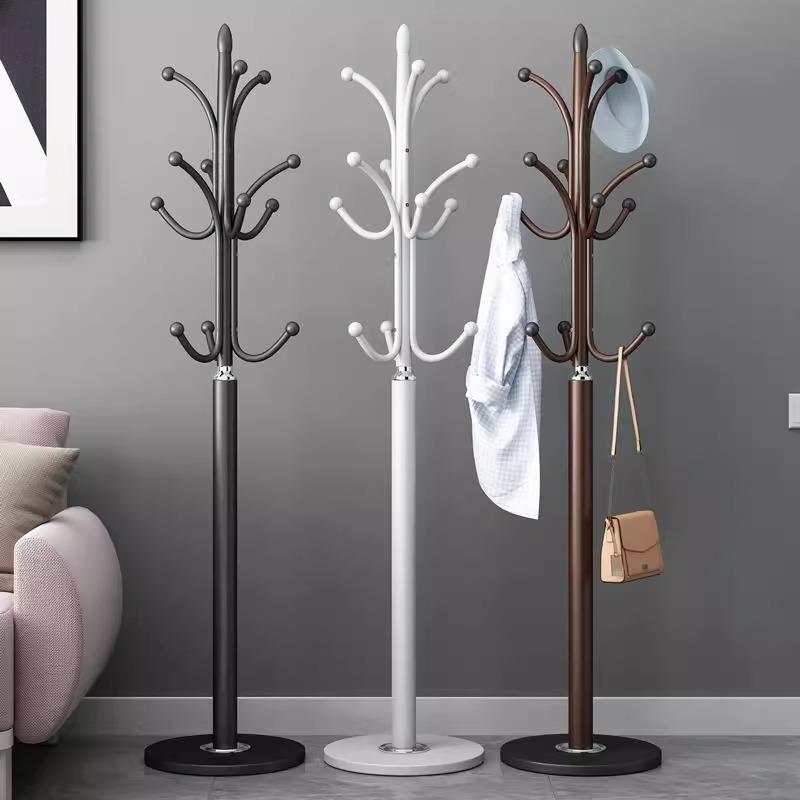 德国简约衣帽架落地卧室挂衣架网红站立式衣服架子客厅挂包架家用
