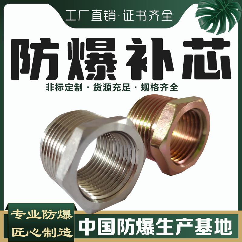 防爆补芯变径接头碳素钢防爆补心接头6分变4分五彩镀锌1寸转DN20