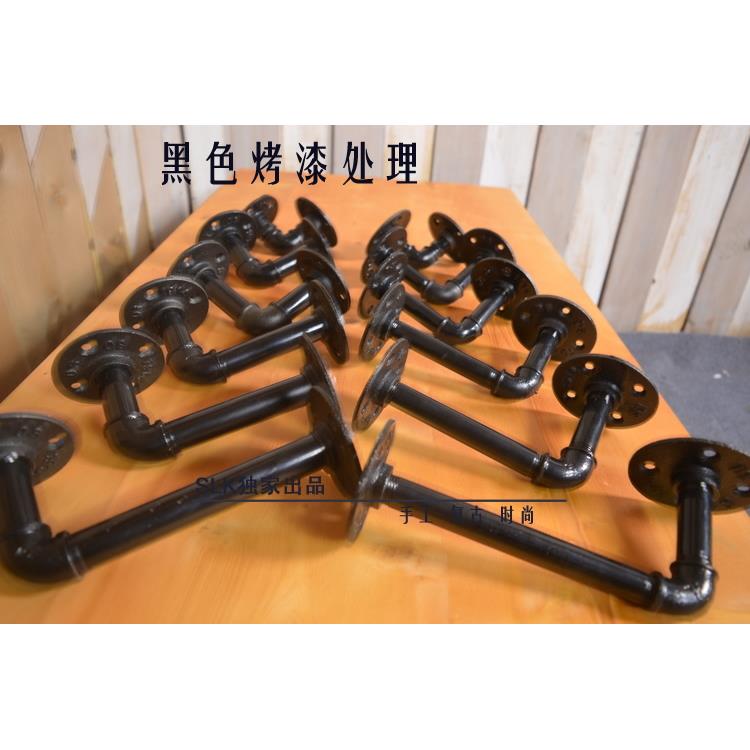 墙壁水管复古置物架工业水管铁艺墙上支架创意水管书架隔板收纳架