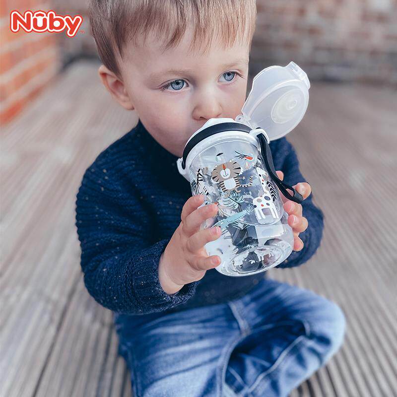 Nuby努比儿童直饮水杯便携外出运动水壶大肚水杯宝宝水杯300ml