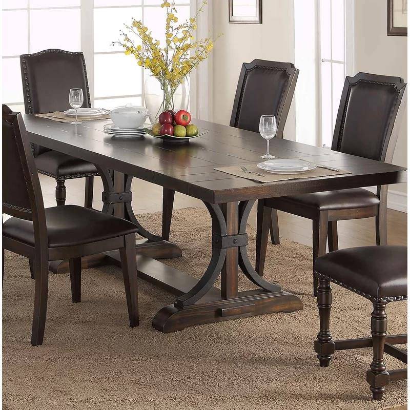 美式复古实木做旧餐桌椅法式原木大板桌简约艺术长方形办公洽谈桌