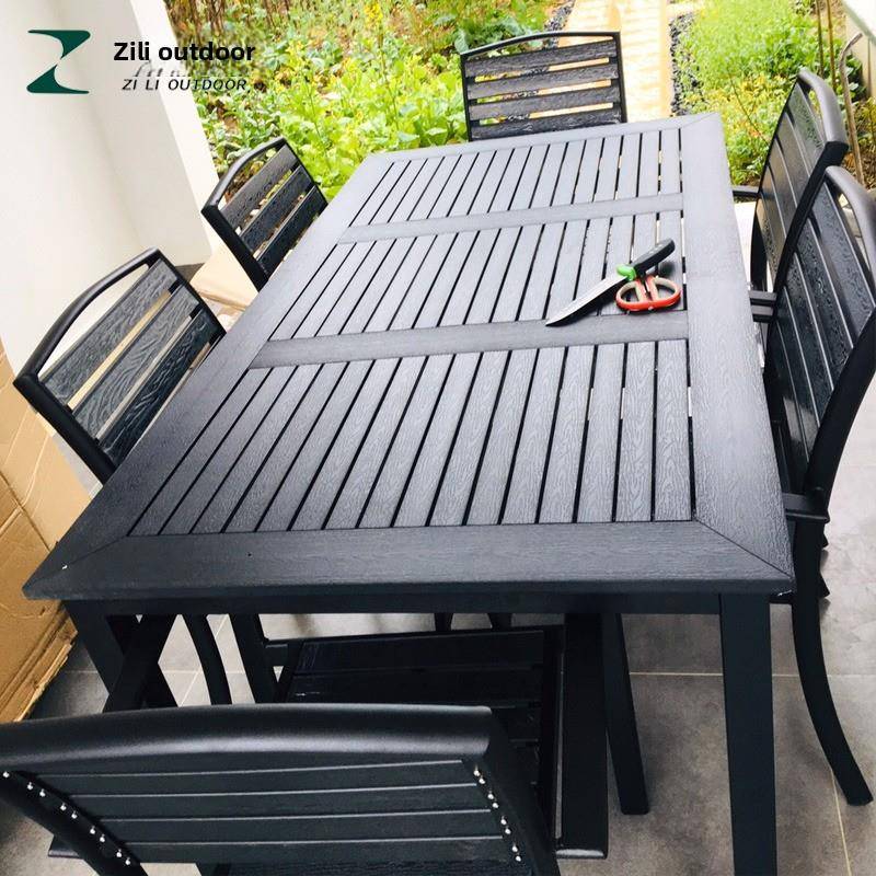 户外桌椅防腐木庭院家具组合休闲咖啡厅室外露天塑木外摆阳台花园