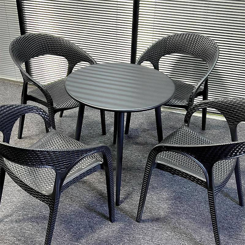 休闲碳钢小圆餐桌椅正方形阳台洽谈咖啡桌奶茶店户外摆桌子家用