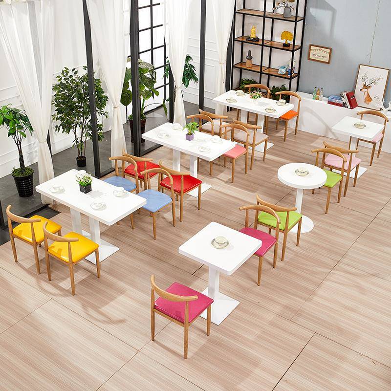 奶茶店甜品店桌子咖啡厅桌椅面馆快餐桌小吃冷饮店小圆方桌早餐店