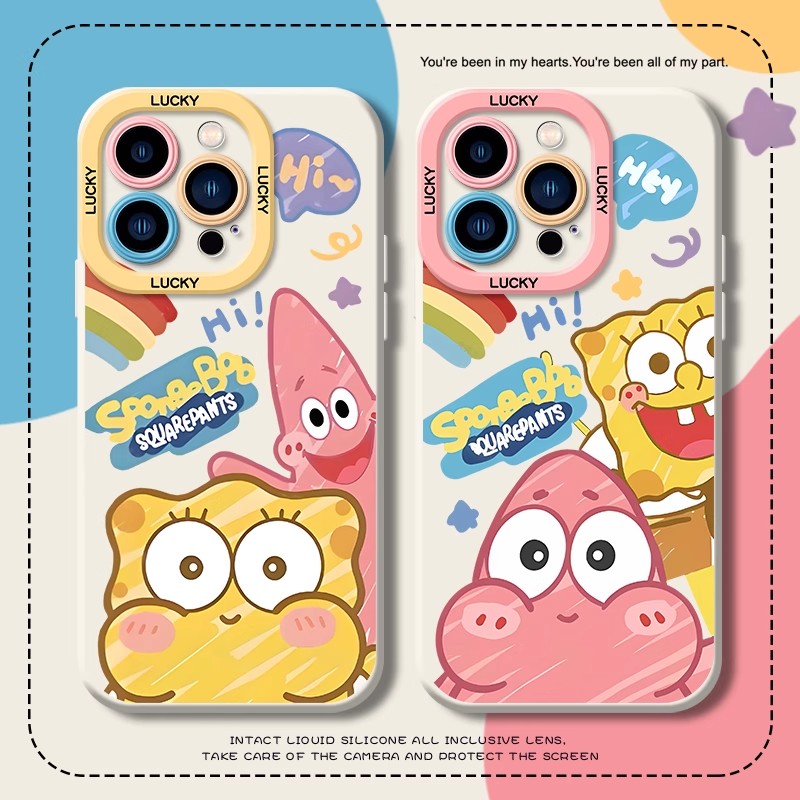 情侣海绵宝宝适用vivox200s手机壳100pro卡通30/17/16e新款y300t情侣iqoo13女生12/11男neo10可爱turbo保护套