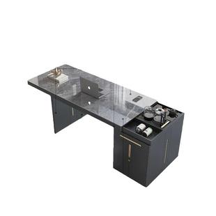 一体 岩板全自动智能升降茶桌椅组合办公室语音伸缩泡茶台茶具套装