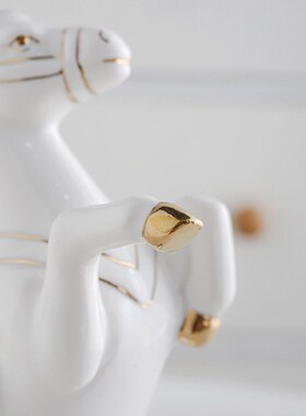 新中式描金十二生肖招财摆件全套整套陶瓷鼠牛虎兔龙蛇马羊猴狗猪