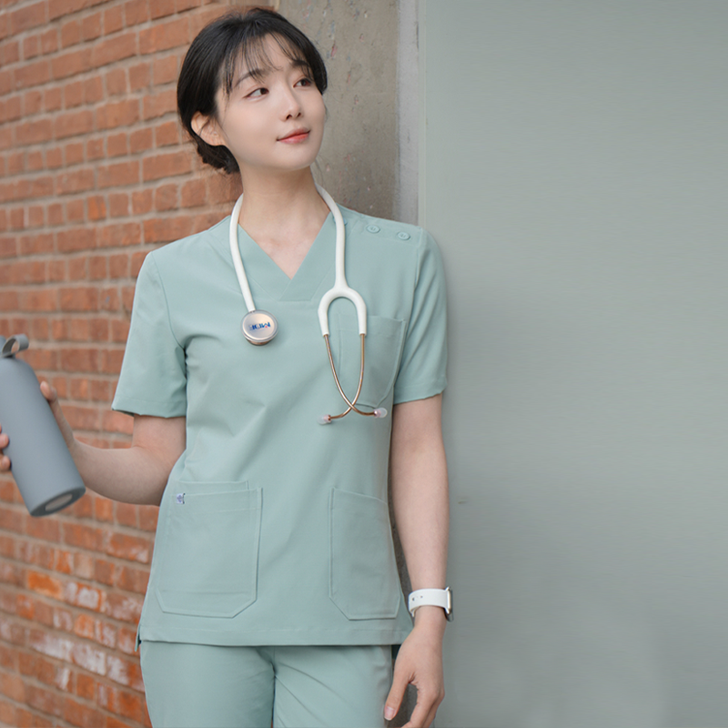 MERFY美尼菲高端洗手衣女短袖分体套装女刷手服男口腔医生工作服