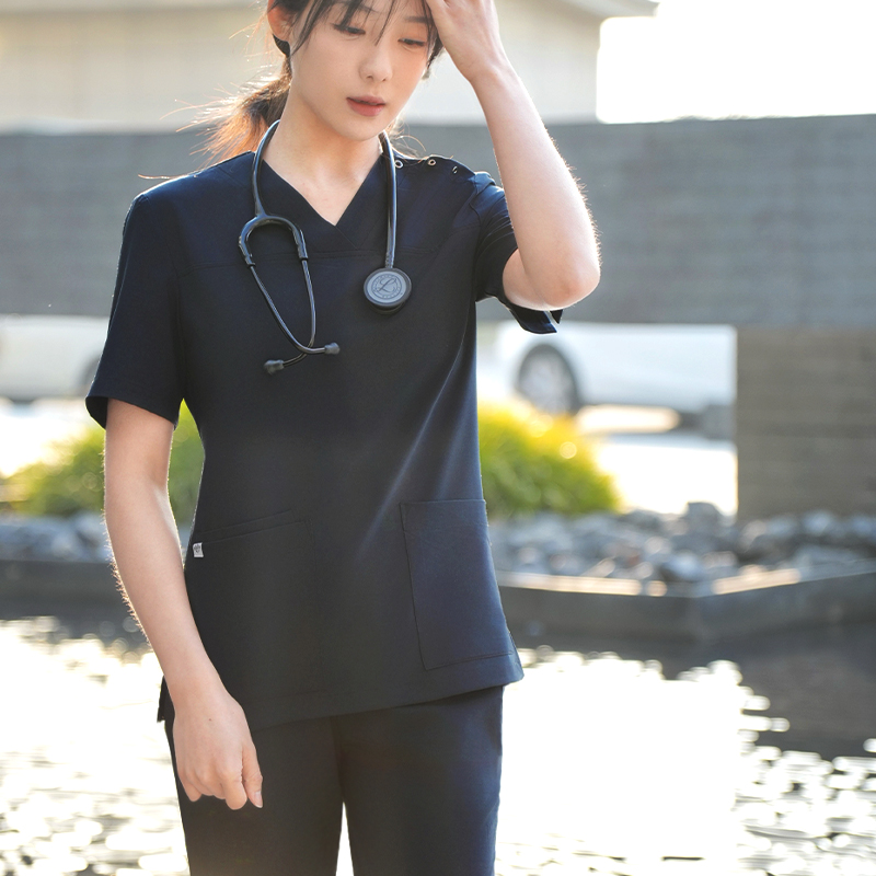 MERFY高端韩式洗手衣女短袖套装