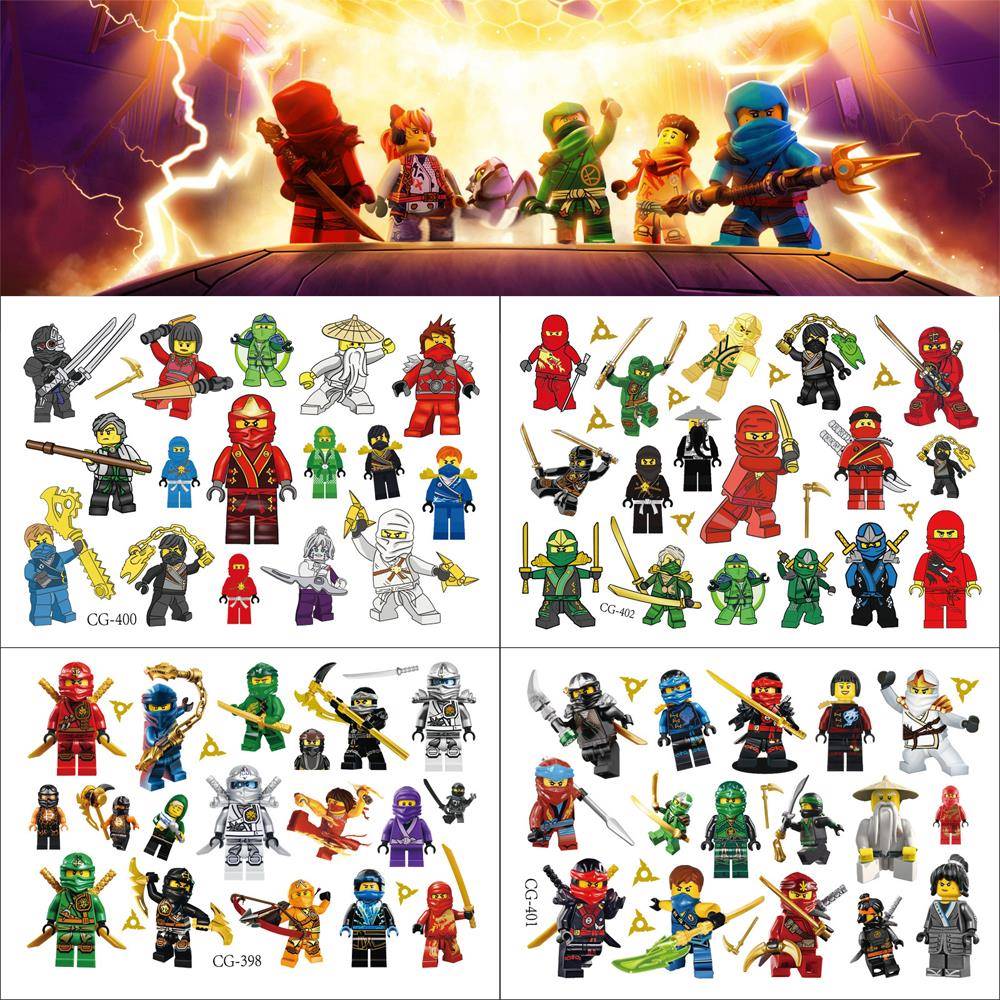 幻影忍者Ninjago主题派对儿童纹身贴生日聚会纹身一次性水转印贴