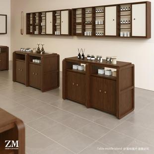 中岛展示柜香氛店展示台商场美妆货架摆放展示架香水精油双层展桌