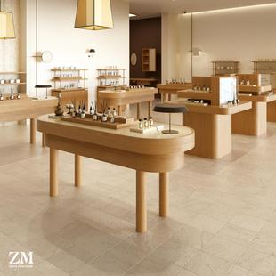 展示柜香氛店中岛展示台商场美妆货架摆放展示架香水精油双圆展桌