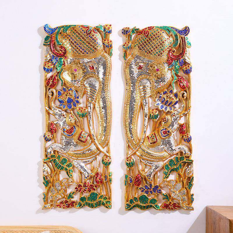 泰国木雕壁挂客厅玄关泰式大象装饰挂件实木雕刻工艺品雕花板,农机/农具/农膜,其它农用工具,淘宝优惠券,粉丝福利购,淘宝优惠卷