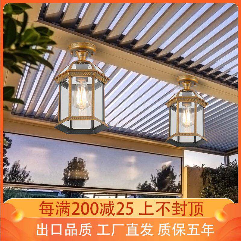 玻璃阳光房专用吸顶灯户外雨棚顶灯简约室外车棚庭院照明LED