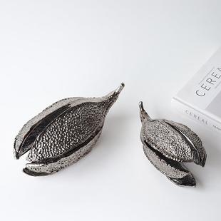 创意金属豆荚装饰摆件样板间大堂茶几售楼处软装电视柜背景直播间