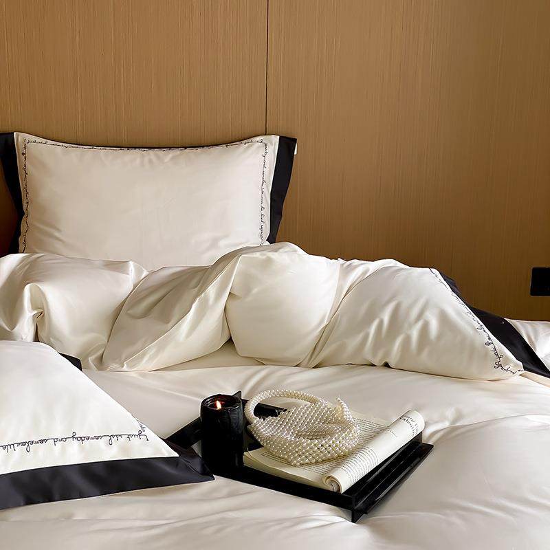 极简轻奢风100S长绒棉四件套简约字母刺绣全棉被套床单款床上用品,农机/农具/农膜,其它农用工具,淘宝优惠券,粉丝福利购,淘宝优惠卷