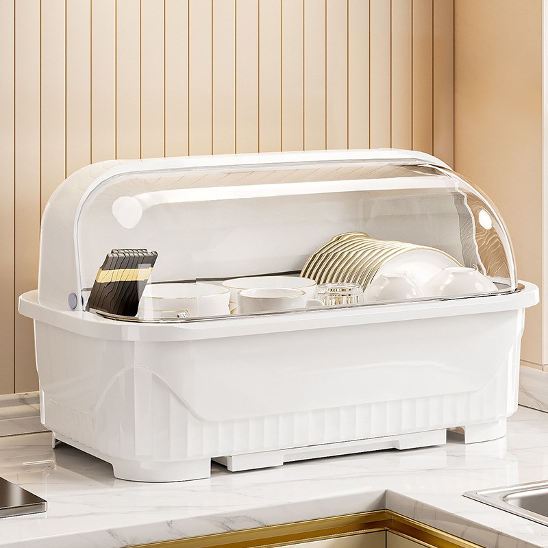 碗筷收纳盒碗柜带盖装餐具碗盘箱放碗家用置物厨房碗架沥水碗碟架