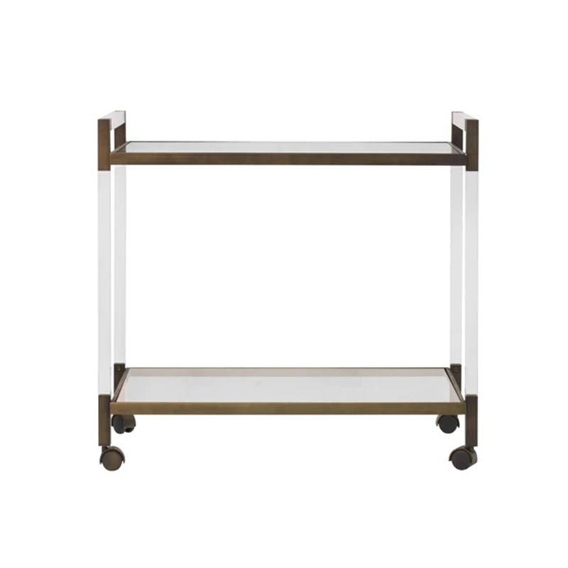 美式不锈钢压克力酒吧酒店推车轻奢别墅餐车家用餐车软装设计餐车