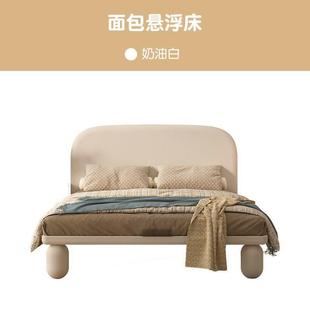 实木儿童床女孩悬浮床奶油风男孩卧室单人床现代女生床简约小孩床
