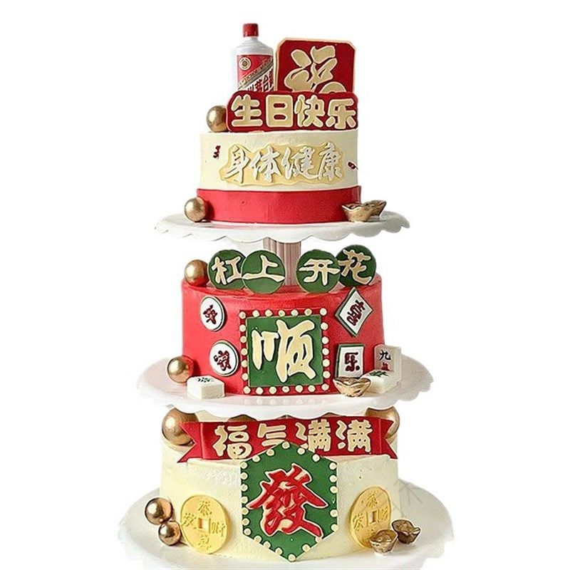 蛋糕模型仿真2024新款网红多层白色塑料支架款硅胶泡沫假生日样品