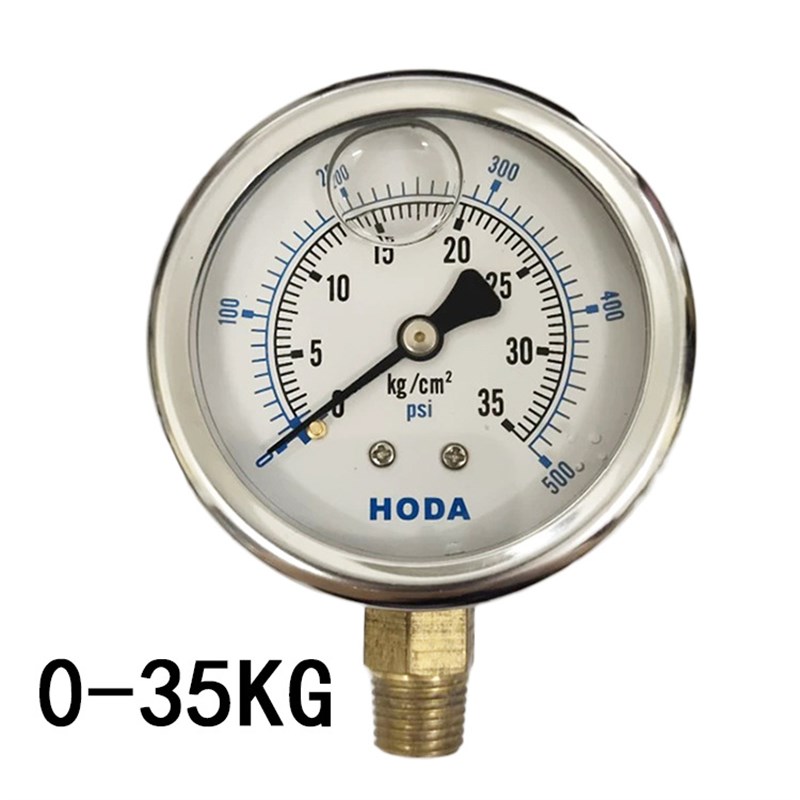 HODA不锈钢壳耐震压力表YN-60油压表抗震液压表10 100 250 350KG