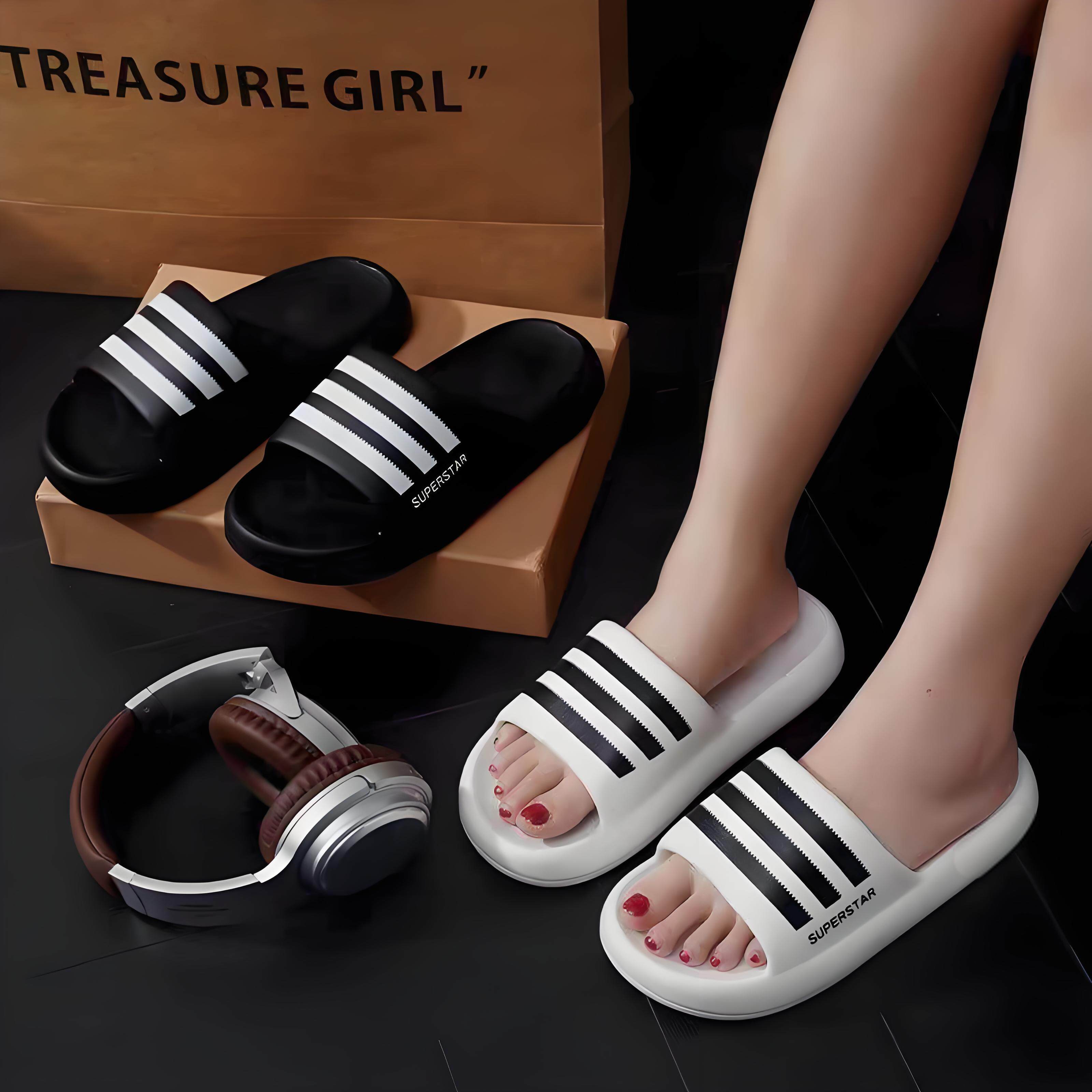 三条杠运动拖鞋男女夏季外穿防滑软底休闲情侣拖鞋EVA抑菌舒适