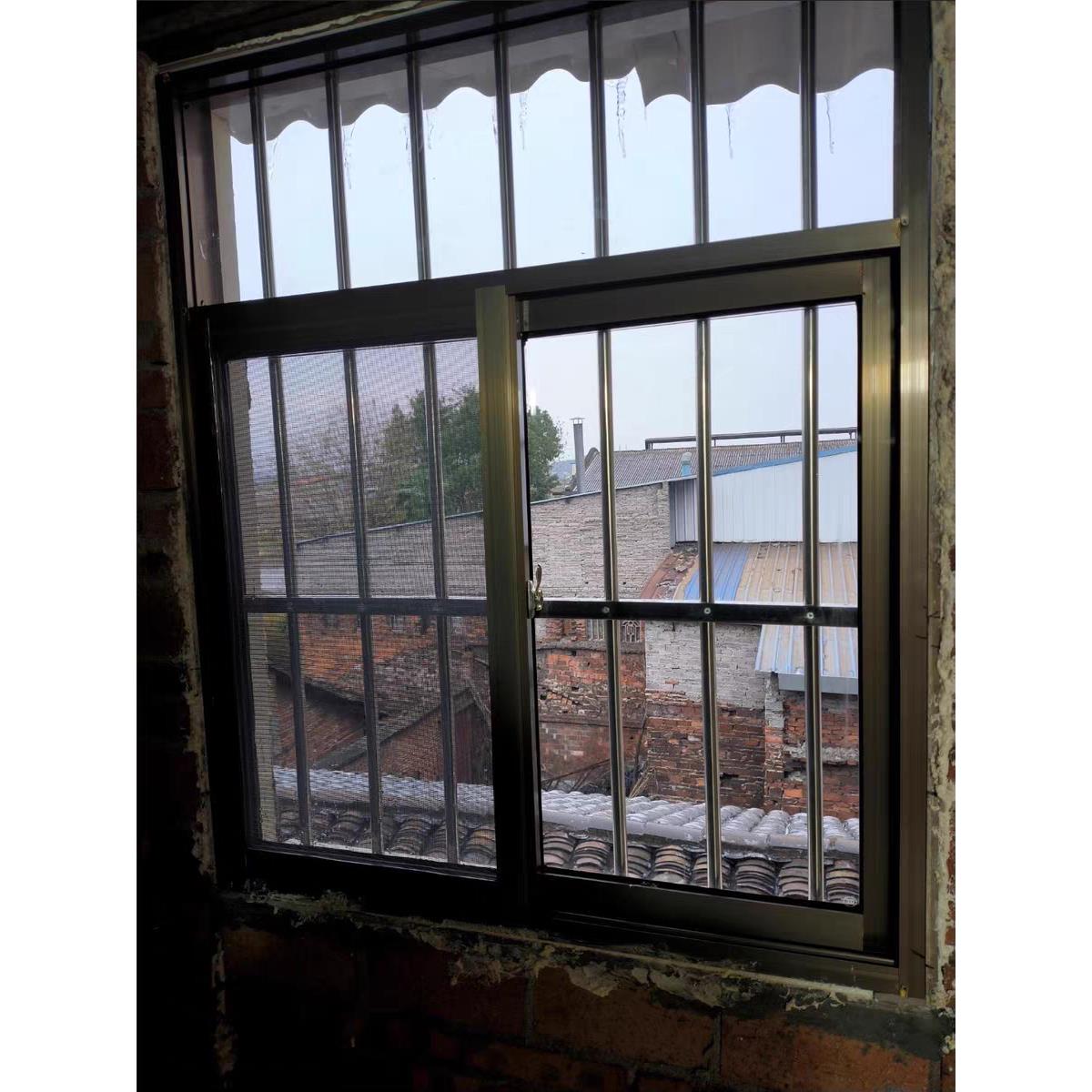 乡村自建房铝合金连体防盗推拉窗成品现货钢化玻璃可定做厂家直销