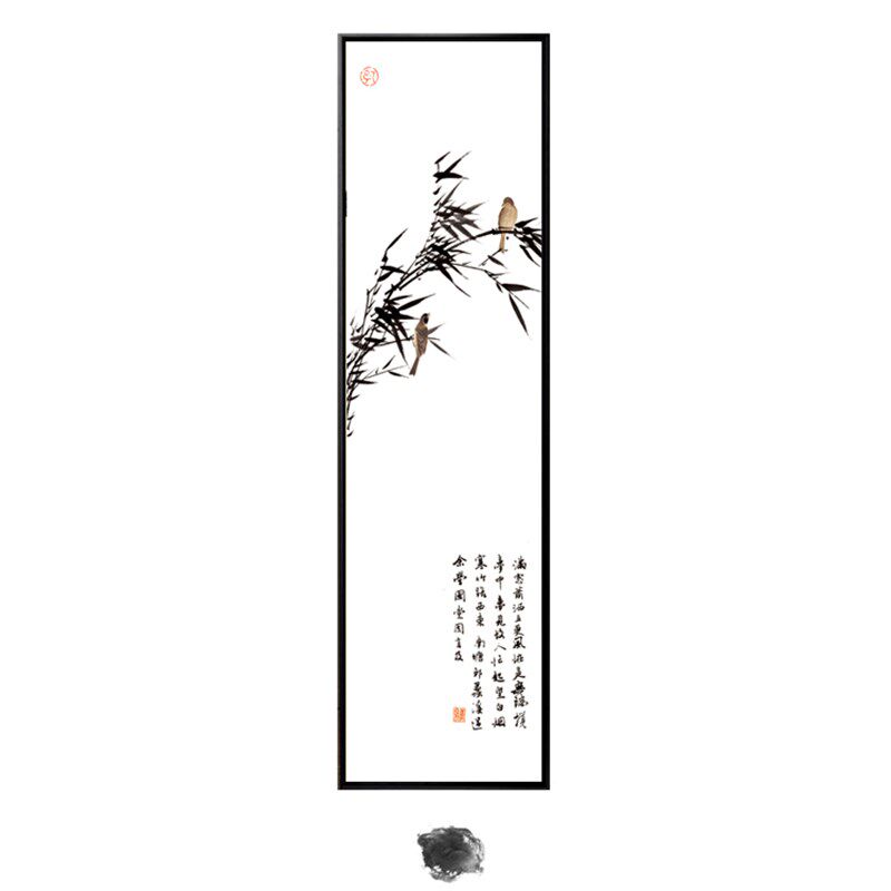 梅兰竹菊挂画新中式客厅墙面装饰画四联茶室壁画水墨禅意中国风