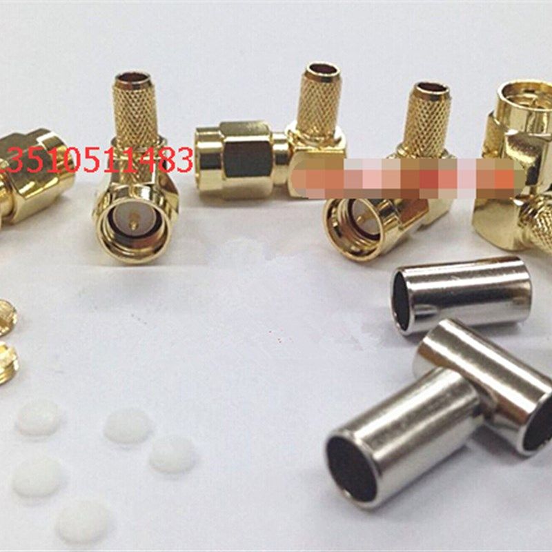 射频SMA-JW-3同轴AP跳线接头 高频SMA公弯头通用RG142 RG58馈线头