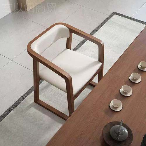 中式实木餐椅轻奢茶现椅代椅家用泡茶餐桌茶台子手靠背YSZ扶椅
