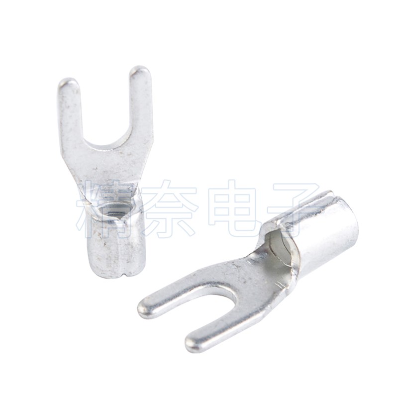 100只SNB3.5-5 哑光镀锡紫铜材质叉形U型裸端子KF国赛KST同质量