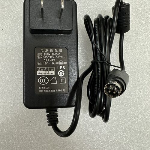SUN-1200300配接器SOY索源12V3A四针4孔印表机收银机电源线变压器