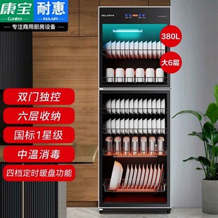 耐惠消毒柜商用双门立式大容量不锈钢酒店厨房饭店消毒碗柜