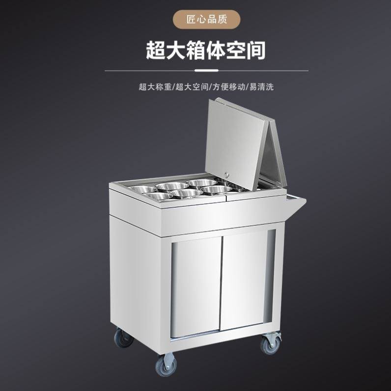 饭店厨房调料台定制移动餐车商用酒店调料车自助调料架不锈钢推车