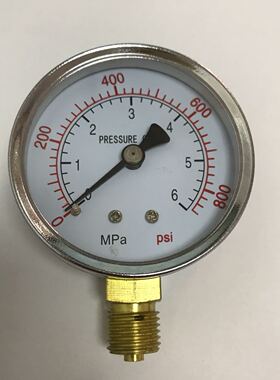 压力表 Y60 06mpa 800psi 表面直径60mm 铜螺纹m14x15 径向