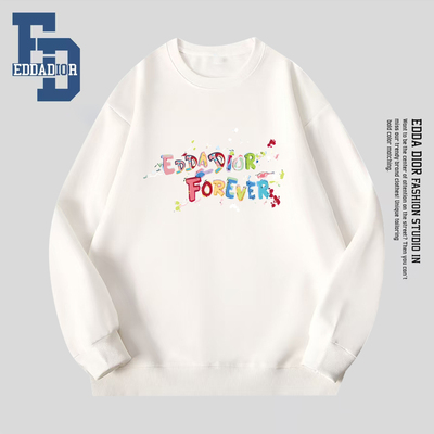 2025秋冬新款男装白色卫衣