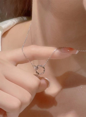 莫比乌斯环银色项链情人节礼物女生小众设计高级感女友送礼简约