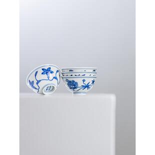 火火茶室｜慕古系列成化小宫杯全手工青花十二宫碗茶杯主人杯60ml